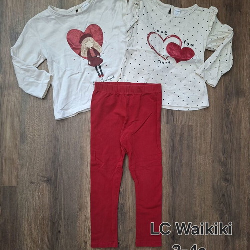 Lc Waikiki girls' set with 2 thin blouses and leggings like new