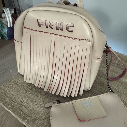 FRNC leather backpack like new, beige