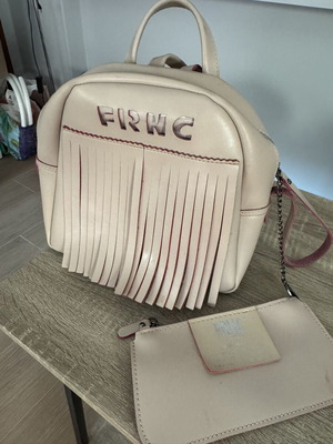 FRNC leather backpack like new, beige