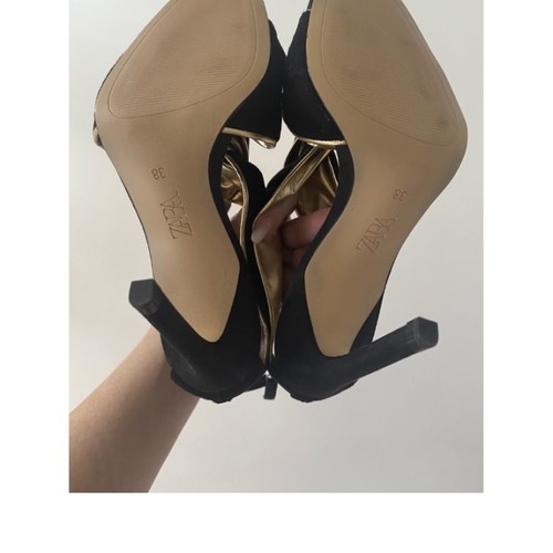 Zara suede sandals used, size 38, black