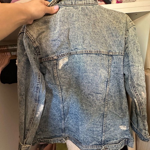 Stradivarius denim jacket medium size, blue washed, oversized utility style