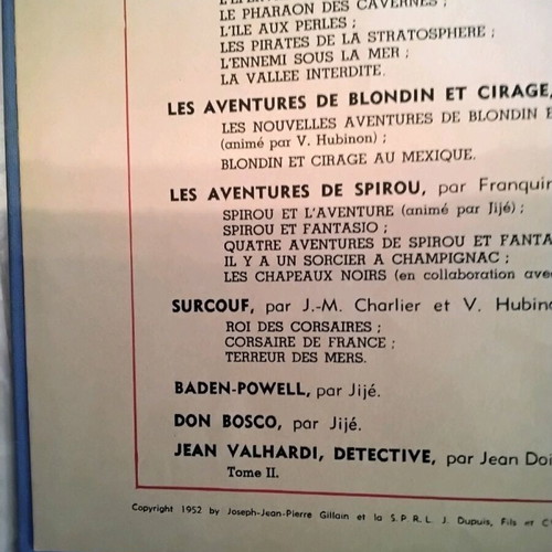 Volume of 7 French comics used, good condition, 1952+