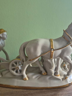 Gerold Porzellan decorative figure used with gold details and authenticity stamp