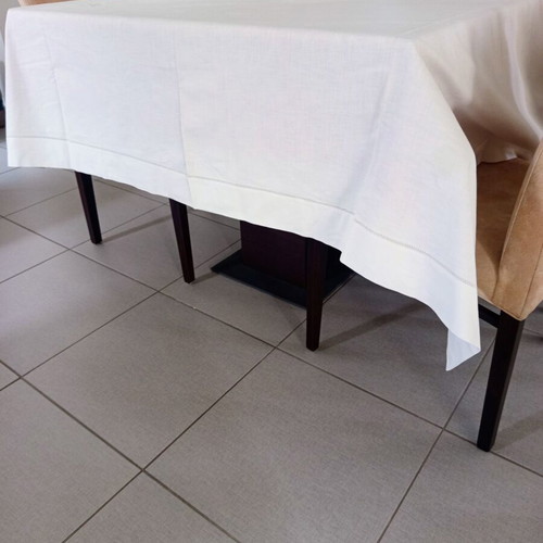 Vintage cotton tablecloth used with handmade edging