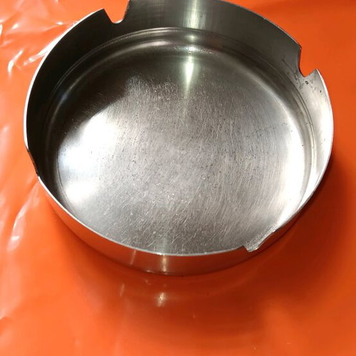 Round stainless steel ashtray like new