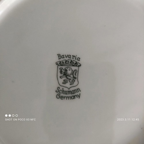 Schumaan German porcelain plates new, set of 6 pieces