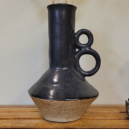 Handmade ceramic vase with high-fire clay 23 x 16cm new