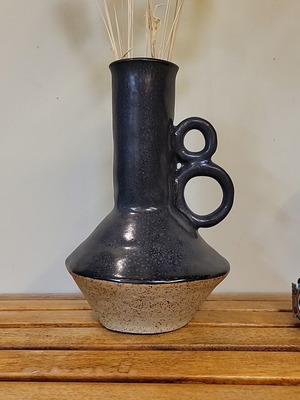 Handmade ceramic vase with high-fire clay 23 x 16cm new