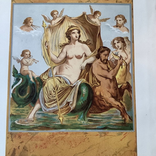 Amphitrite lithograph used, sea deity of Greek mythology