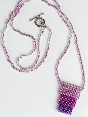 Custom-made necklace in purple and pink colors