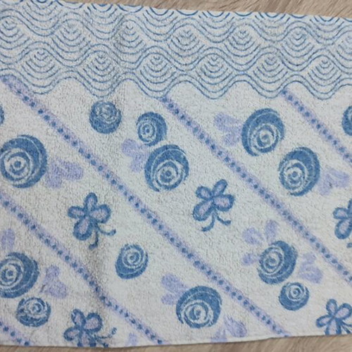 Cotton kitchen towel white and blue purple print like new