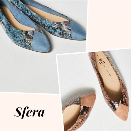 Sfera ballerinas new, pack of 3 pairs size 38, beige and blue