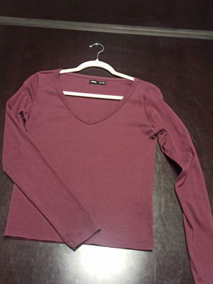Sinsay blouse melange color new, rib texture, wide neckline