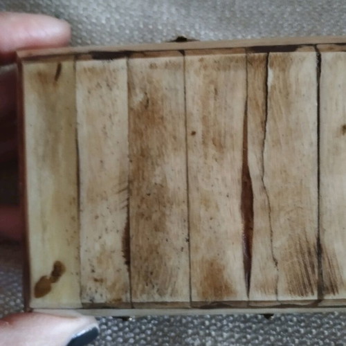 Box from Middle East or India used, iron and brass with bone
