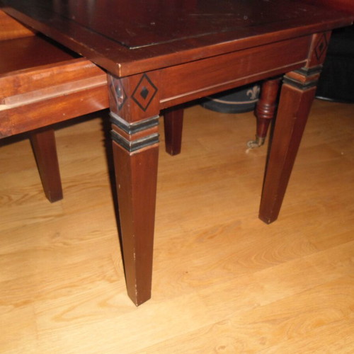 Side table used with drawer and brass knob, solid wood