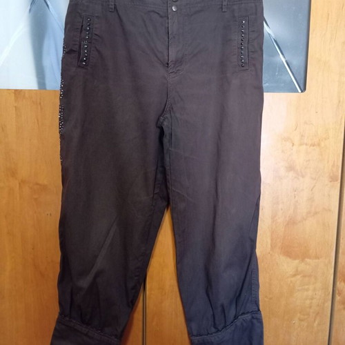 BSB Vintage Capri Pants Large Y2K Style with Strass and Adjustable Cuffs