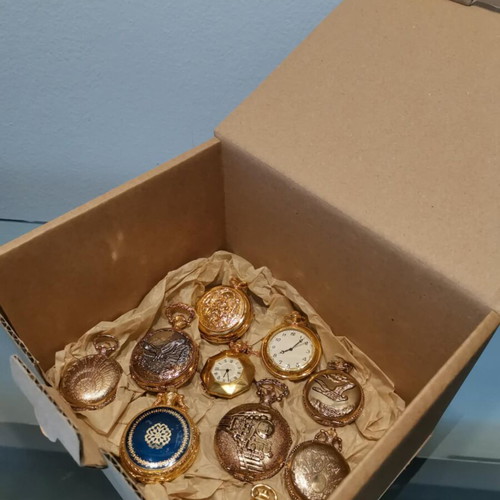 Pocket watches used, collection of 10 replicas, metal