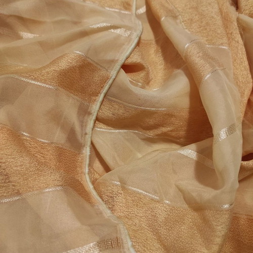 Striped yellow curtains used, set of 2 pieces