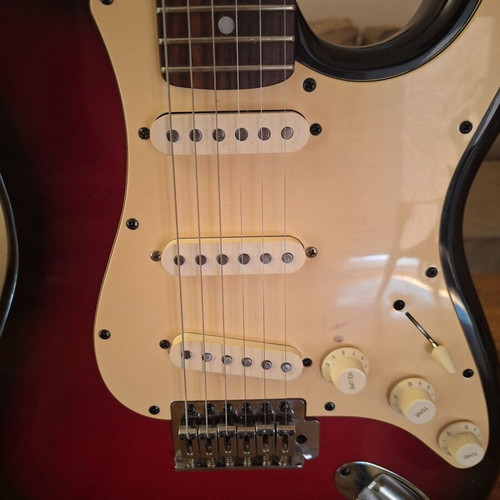 Stratocaster-style electric guitar, Cherry Sunburst finish