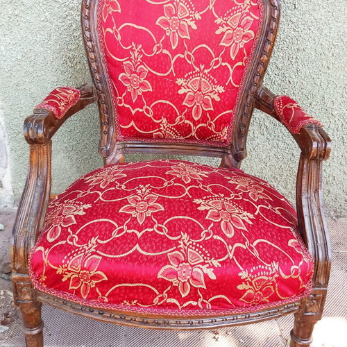 Louis XV chair used, decorative upholstery
