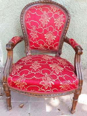 Louis XV chair used, decorative upholstery