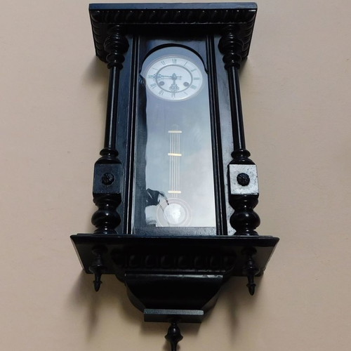 Junghans wooden wall clock neoclassical style, about 130 years old