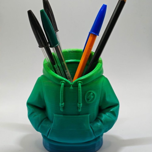 Handmade hoodie pencil holder green gradient, new