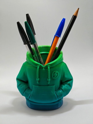 Handmade hoodie pencil holder green gradient, new