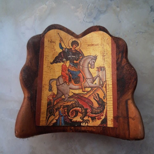Saint George icon like new, stands not hangs
