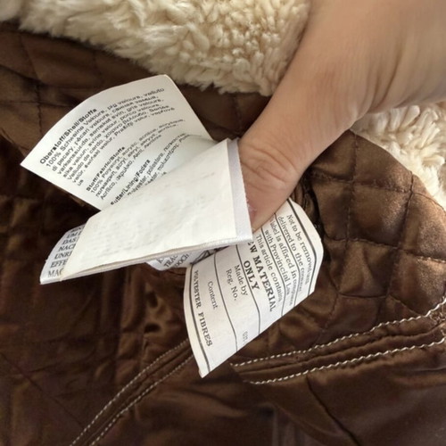 Milestone brown shearling-style coat like new