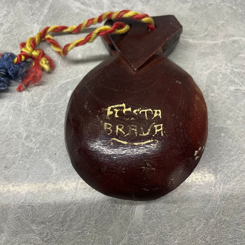 Hand-Painted Wooden Castanets Fiesta Brava used