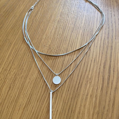 Triple silver necklace