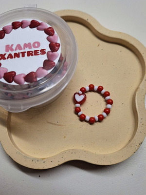 Ring with beads on elastic fishing line made to order