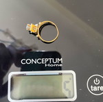 18K Solitaire Ring with Large Diamond Like New