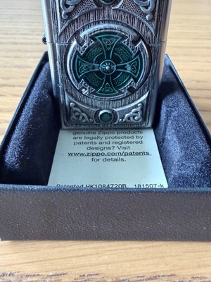 Zippo used Celtic Green Cross lighter
