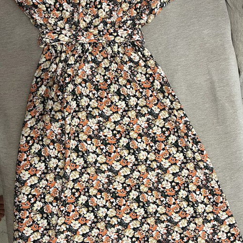 Boho Ditsy Floral Wrap Maxi Dress, multicolor