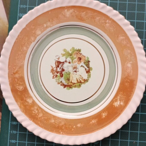 Vintage Kerameikos Plates used, set with 1 discolored dessert plate
