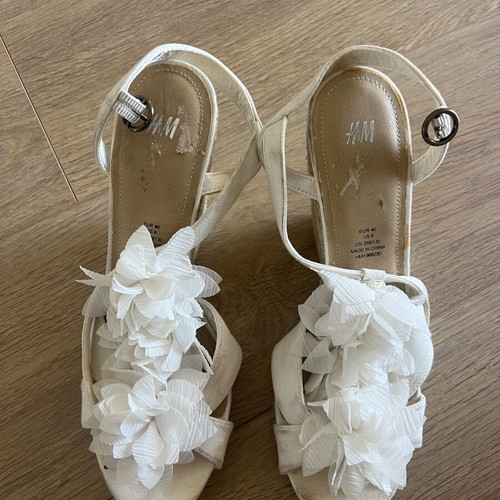 H&M platform sandals like new, white, heel height 12cm, size 40
