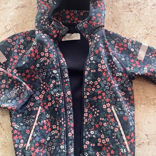 H&M waterproof jacket for girls 3-4 years like new, blue-pink