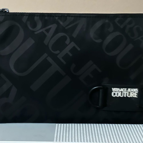Versace envelope wallet used, black, large