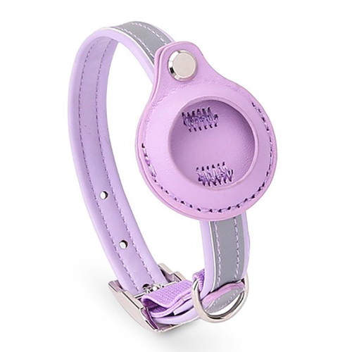 Cat collar with Apple AirTag holder and purple bell new