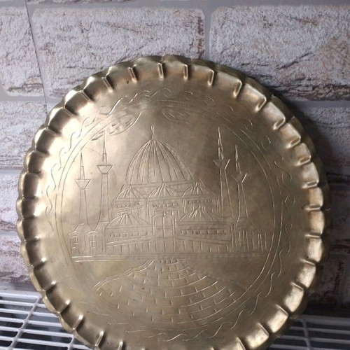 Bronze decorative plate used with engraved Hagia Sophia