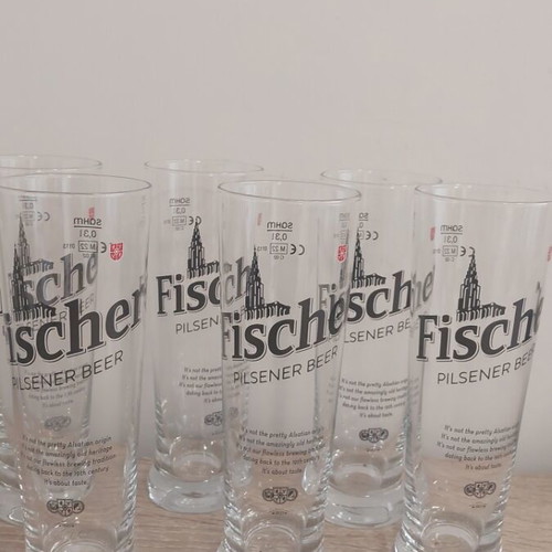 Fischer Promotional Beer Glasses 24 Pack 300 ml New