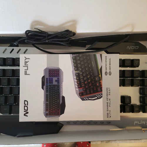 NOD Fury Gaming keyboard with RGB lighting (English US) like new