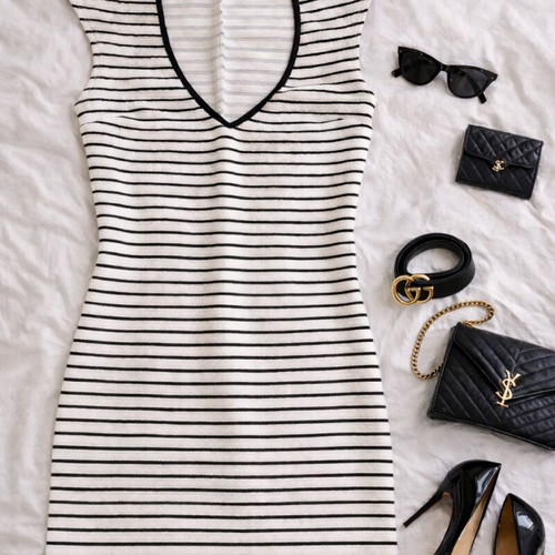 MUSA striped mini dress like new, size S