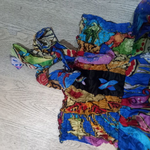 A-Style colorful silk dress, size S