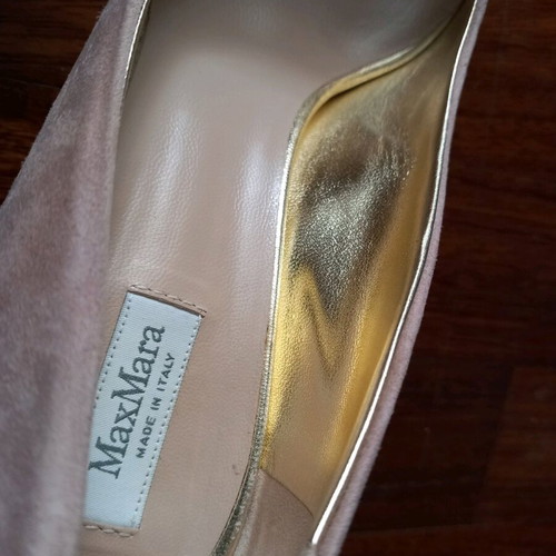 Max Mara peep-toe suede pumps dusty pink like new size 39