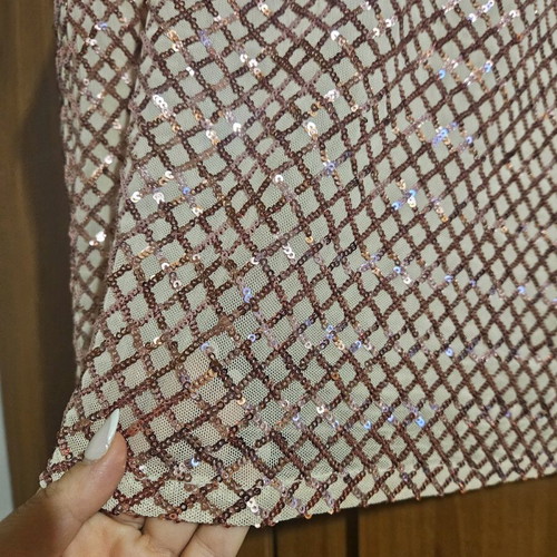 Coelia blouse with pink-purple sequins, new, 2XL