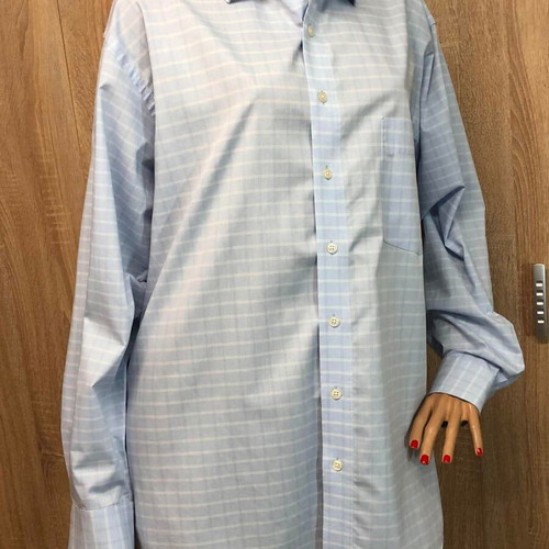Barisal shirt new, size L/XL, white and blue cotton