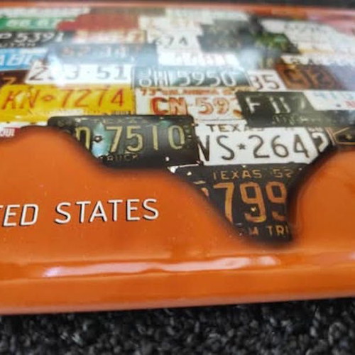 Decorative metal sign United States map new